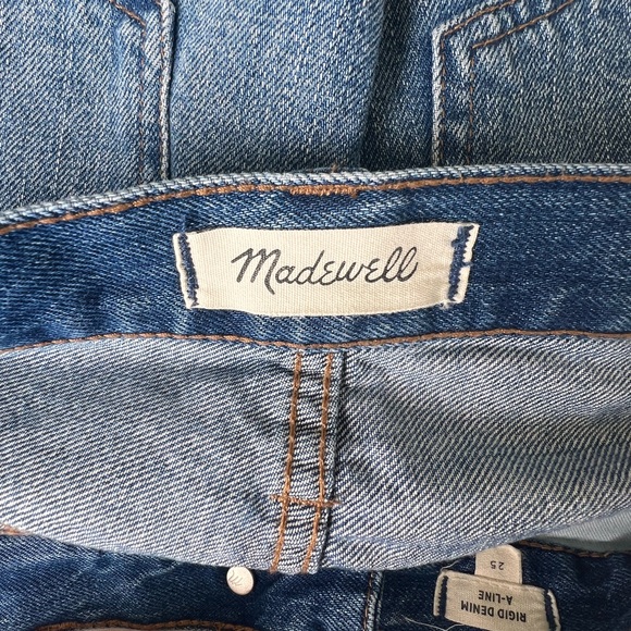 Madewell button front rigid A-line denim skirt women's size 25 - Picture 9 of 10